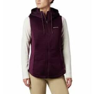 Columbia Pilsner Lodge Omni-Shield Women's Size M Quilted Hooded Purple Vest
